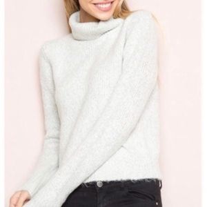 Brandy Melville cream/grey turtleneck ONE SIZE